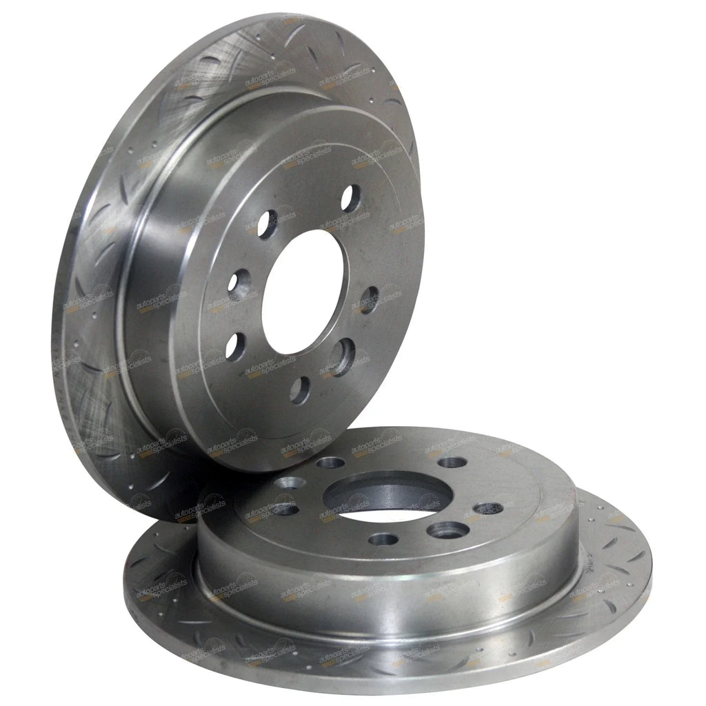 Rear Disc Rotors Drilled + Slotted for Ford Falcon AU (1998 - 2000)