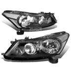 Black Housing Headlights + Clear Corners + Smoked LED Fog Light Kit for Accord (2008–2012)