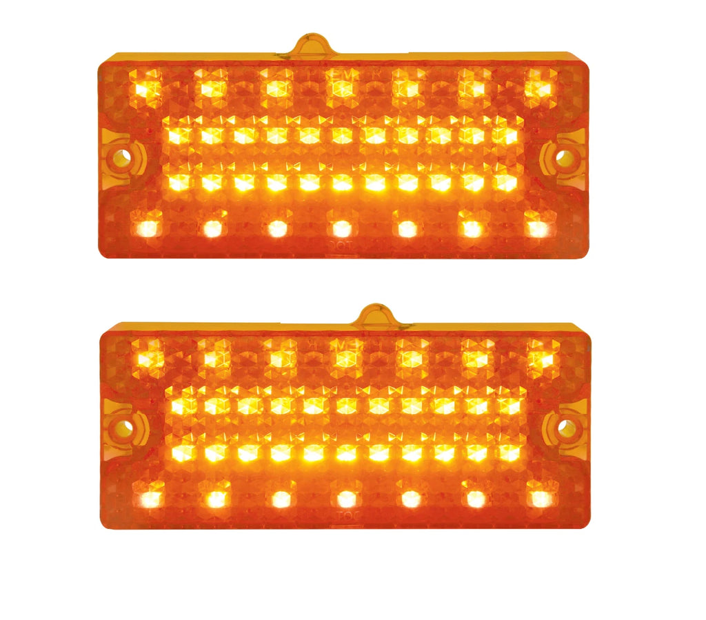 Amber LED Parking Turn Signal Lights Pair for 1969–1970 Chevy Pickup