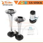 Dual Trumpet Air Horn Compressor Kit for Truck Boat (Train)