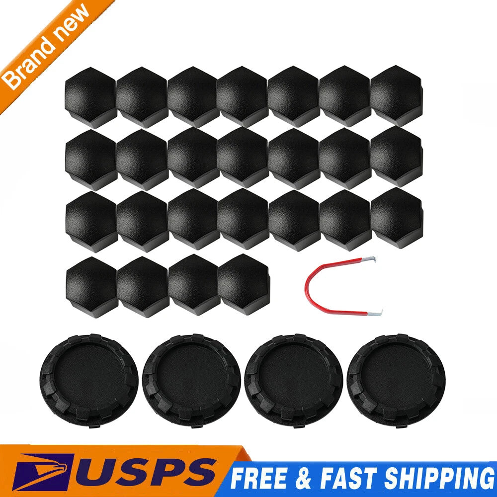 Set of 4 Wheel Center Caps & 24 Lug Nut Covers for Tesla Cybertruck (2023)