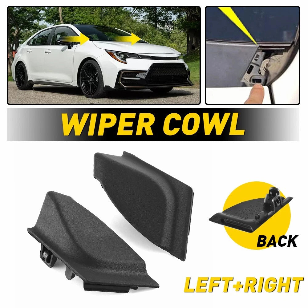 2X Front Windshield Wiper Side Cowl Extension Trim for Toyota Corolla (2020–2022)