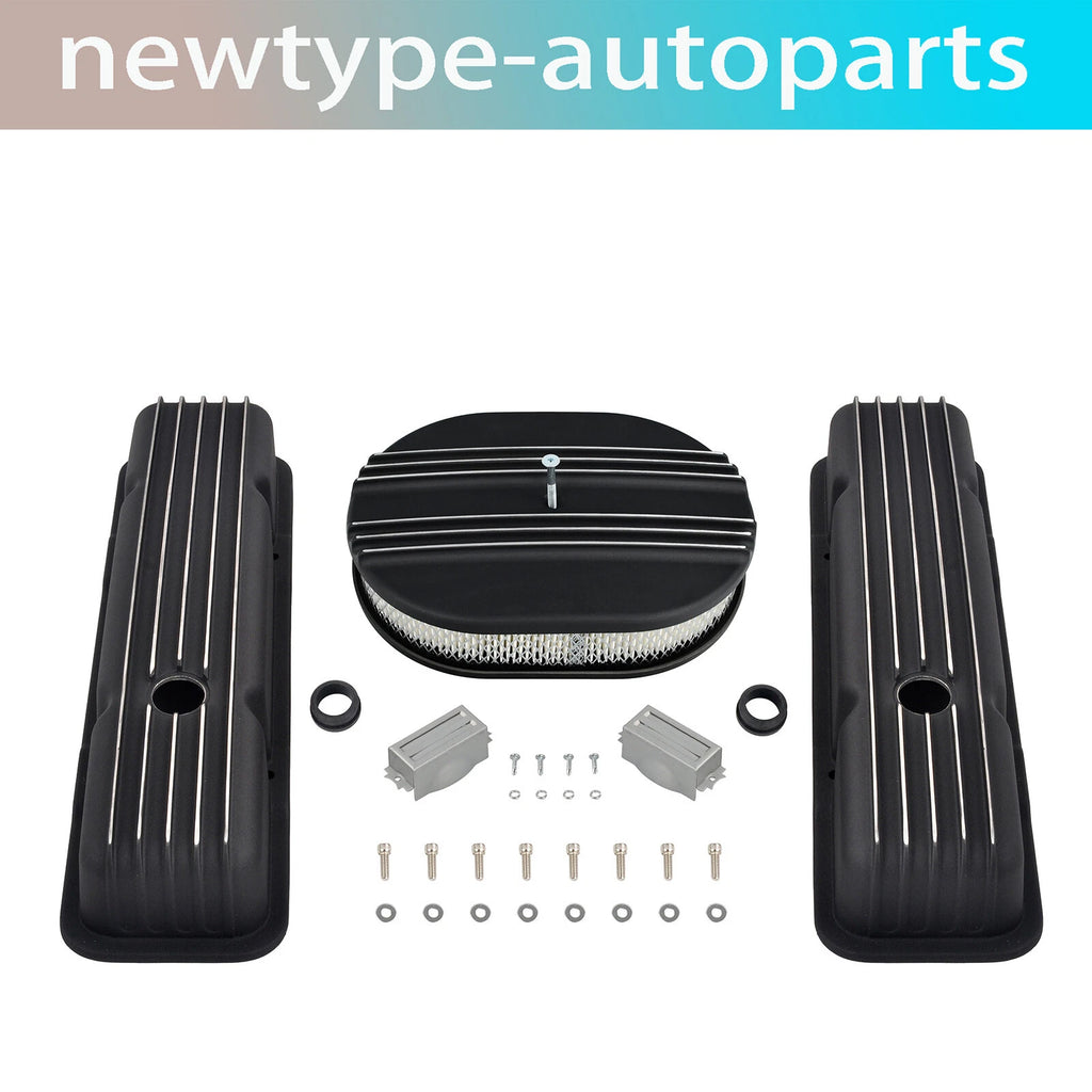 Short Valve Covers & 12" Oval Air Cleaner for Chevy SBC (1958–1986)