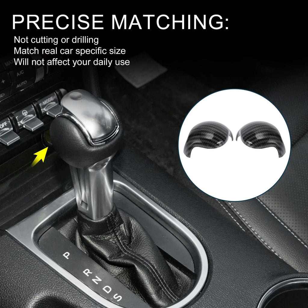 Carbon Fiber Gear Shift Knob Cover for Ford Mustang (2015–2023)
