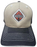 Embroidered Logo Trucker Cap for International Trucks (Adjustable, Tan & Black)