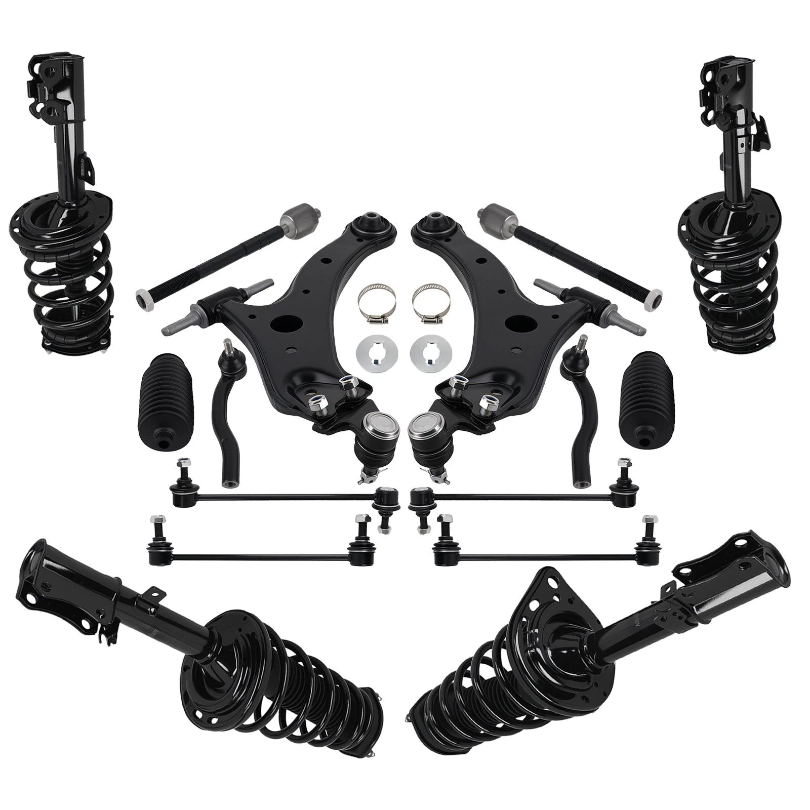 Set of 4 Struts Control Arm Sway Bar Suspension for Toyota Camry (2007–2011)