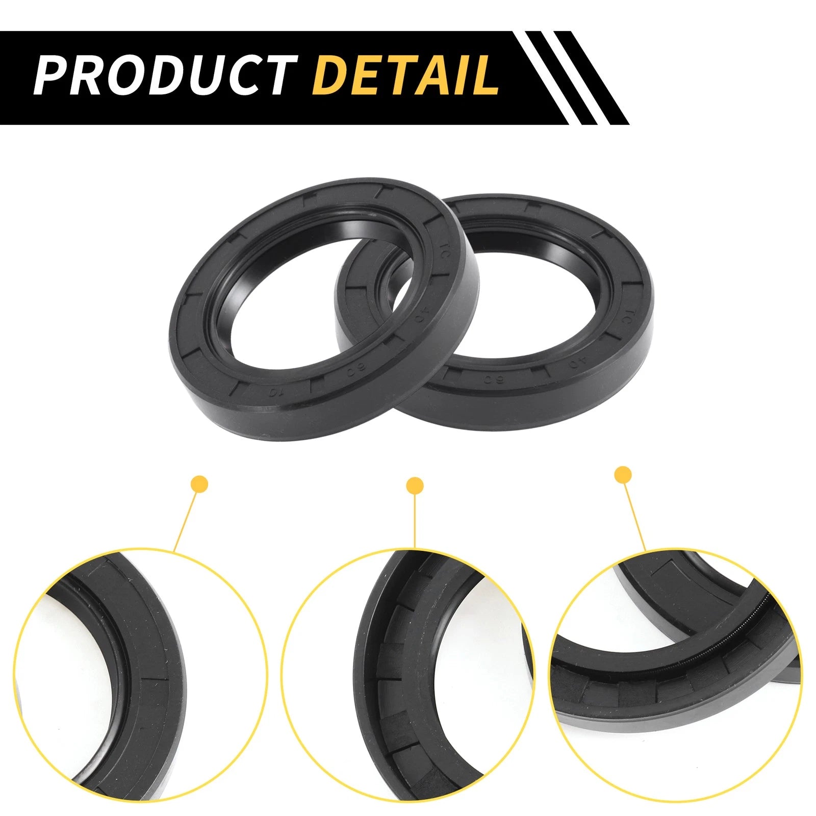 Set of 5 Oil Seal Ring 40x60x10mm NBR Rubber for Rotary Shaft