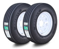 2 GREMAX ST225/75R15 14Ply Trailer Tires 6x5.5 White Spoke