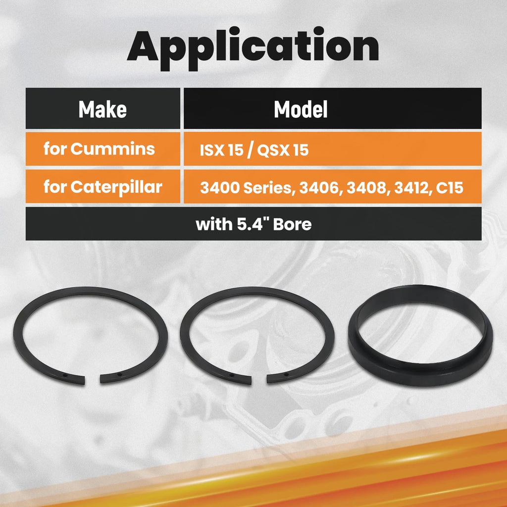 Piston Ring Compressor Adapter + Anti-Polishing Ring Kit for Cummins ISX/QSX (2003–2023)