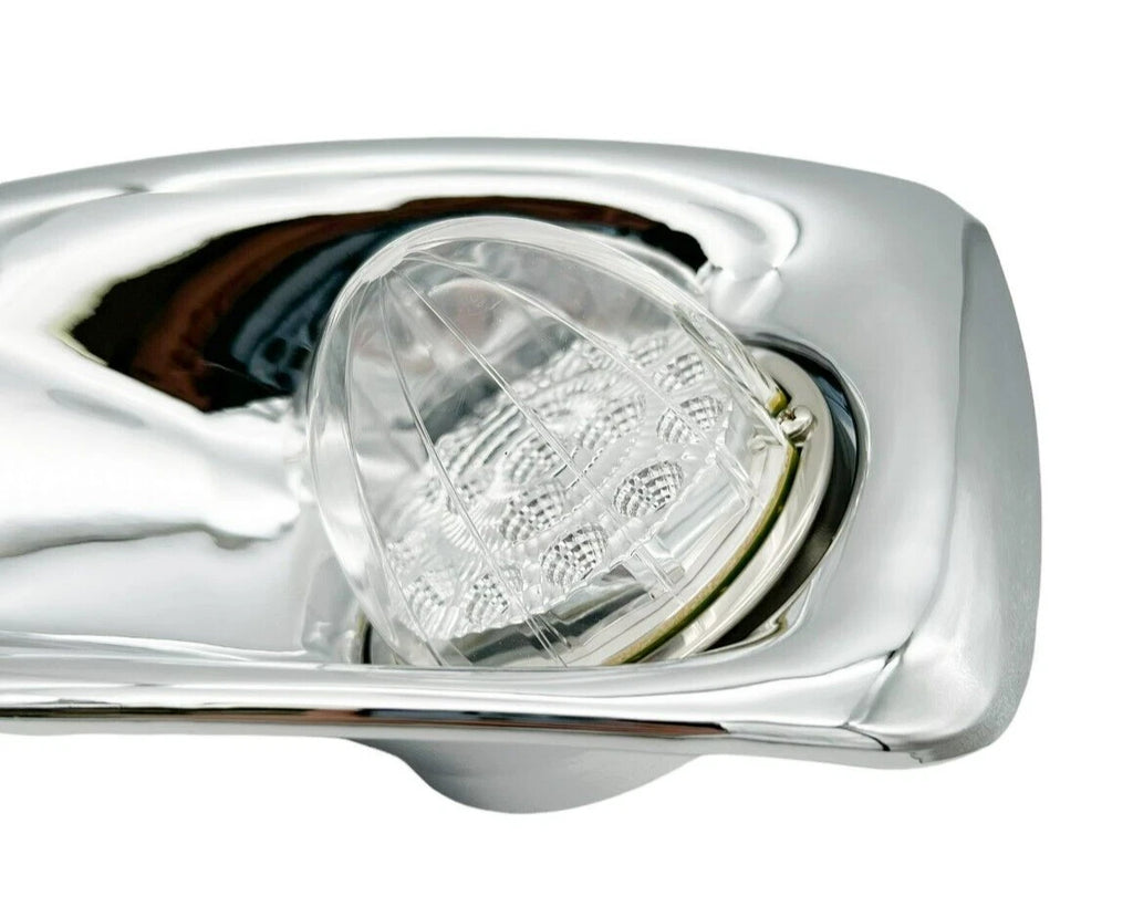 Fog Light Lamp Bezel Kit with Amber LED Clear Lens for Kenworth T660 (2007–2017)