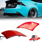 2X Red Lens LED Bumper Reflector Signal Brake Light for Lexus IS250 IS350 (2014–2023)