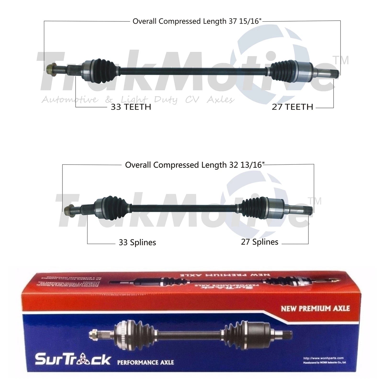 Set of 2 Rear CV Axle Shafts for Buick Enclave, Traverse, GMC Acadia (2008–2017)
