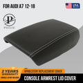 Console Lid Armrest Cover for Audi A7 (2012–2018) - PVC Leather, White Stitch
