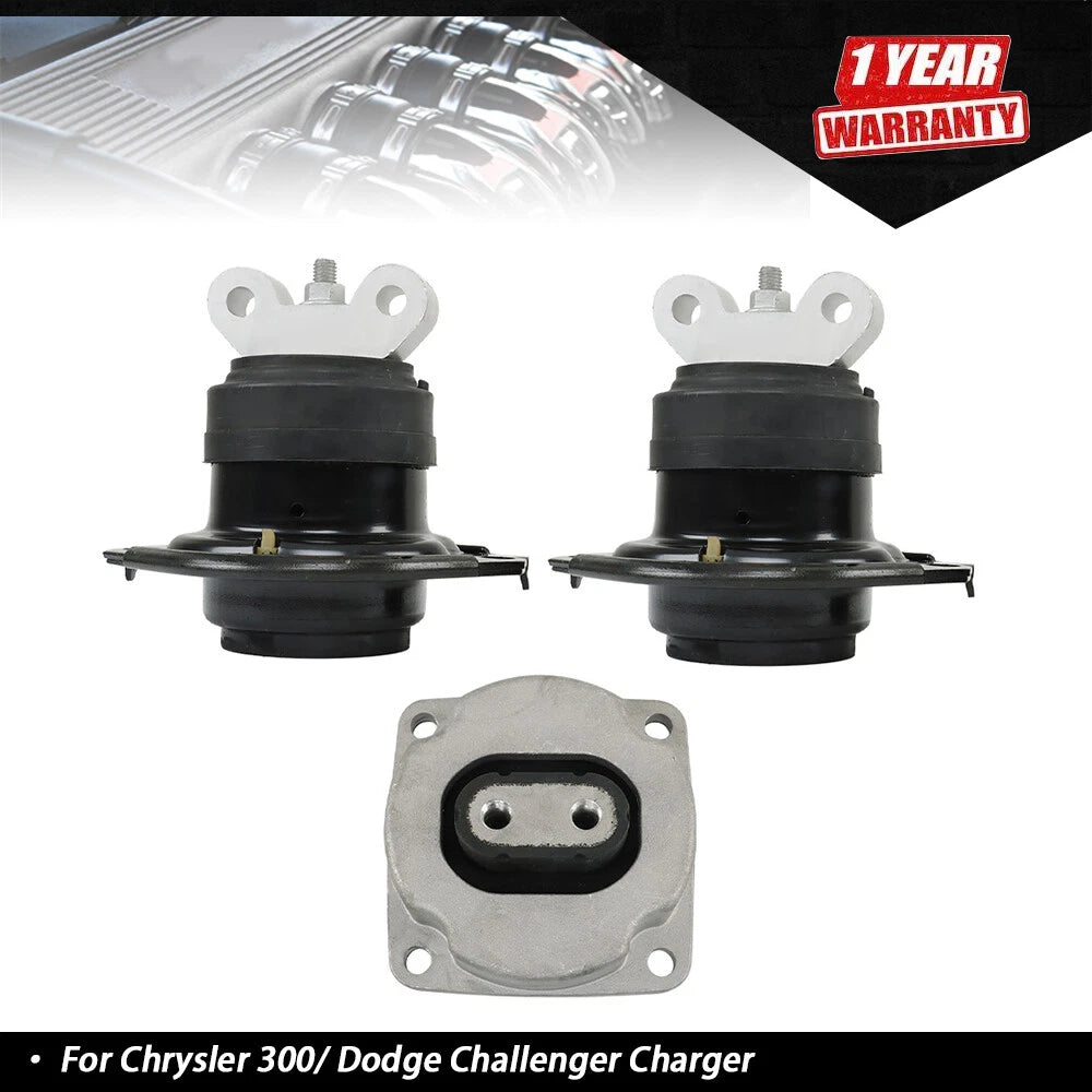 3X Engine Motor & Trans Mount Set for Chrysler 300/Dodge Challenger (2005–2023)