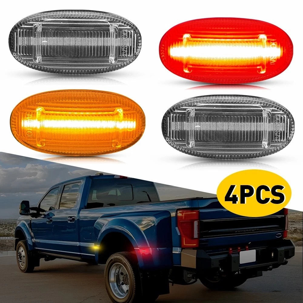 4X LED Side Marker Lamps Amber Red for Ford F250 F350 F450 F550 (2011–2022)