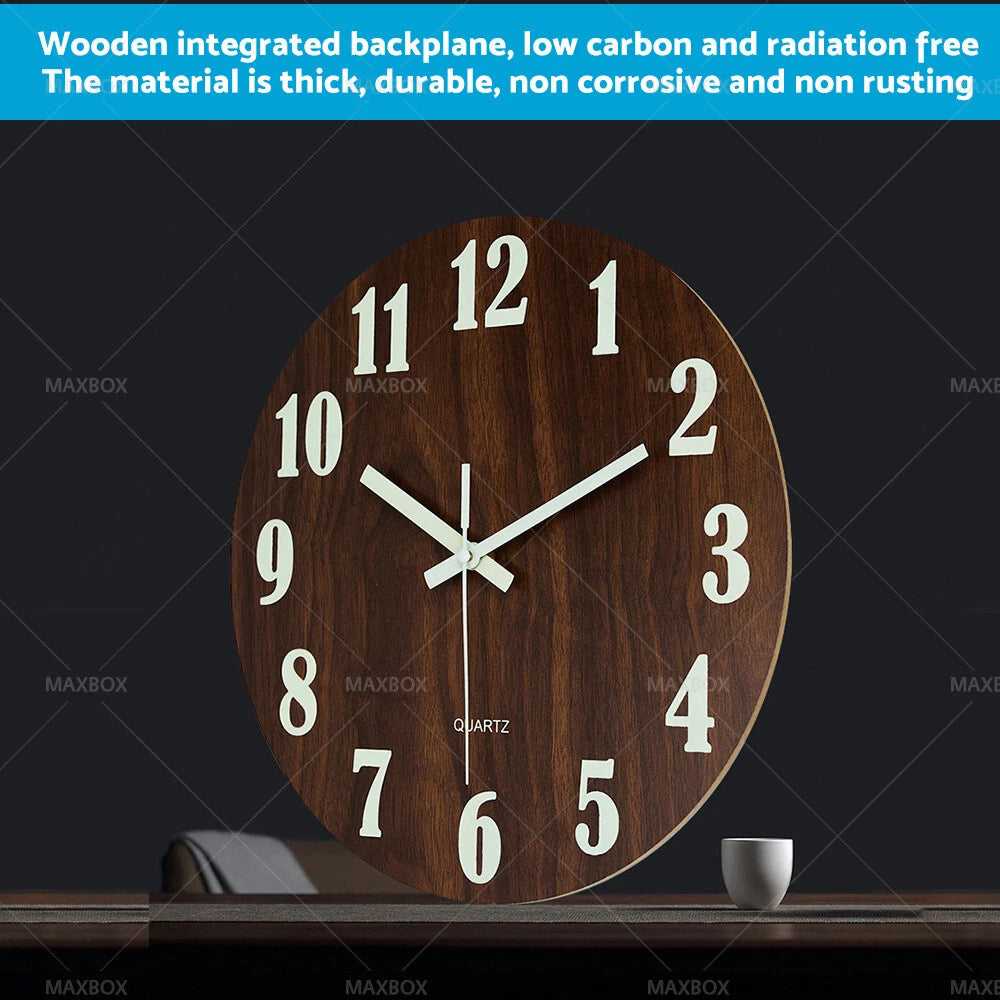 Luminous Wall Clock for Home Office Decor (Silent Quartz)