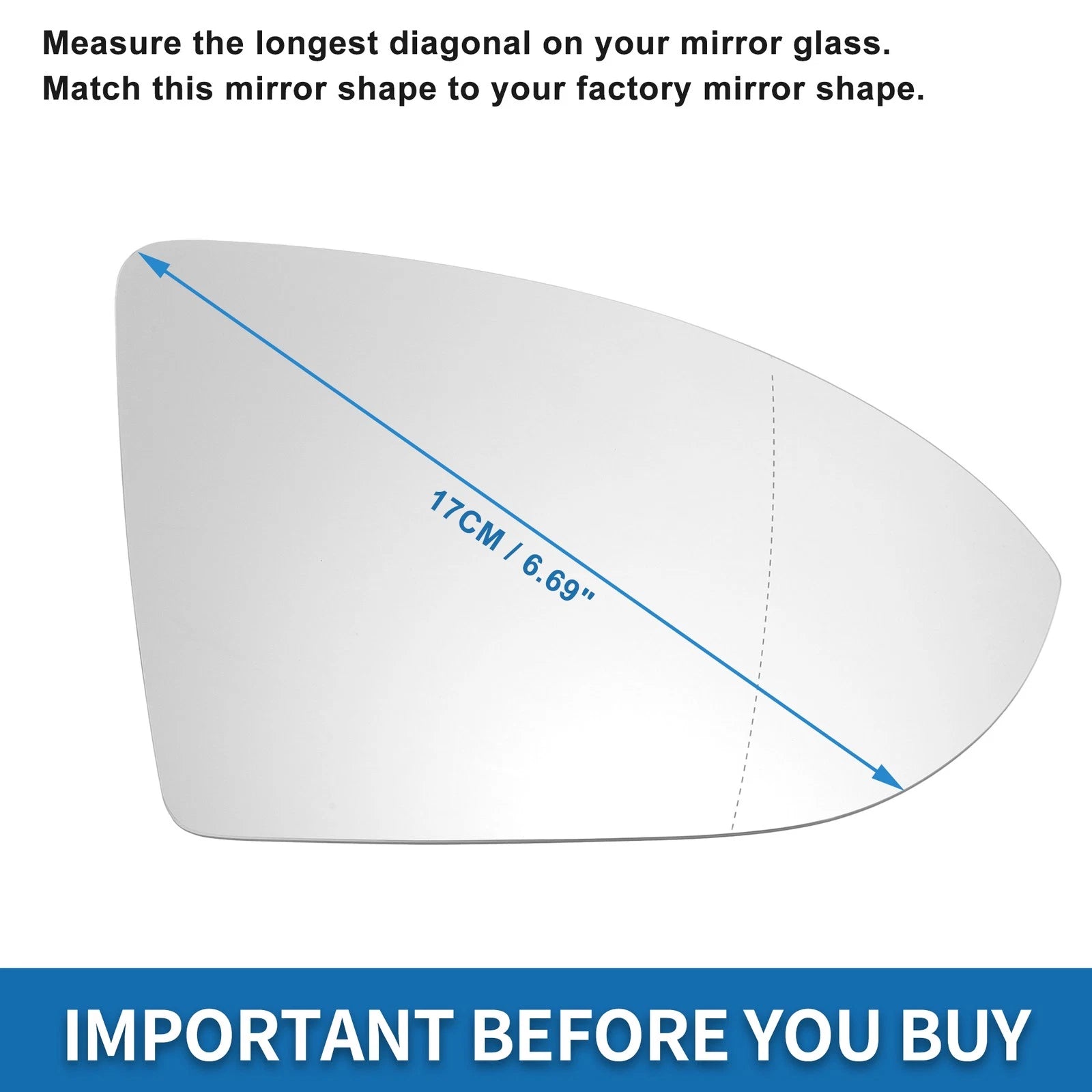 Heated Right Side Mirror Glass for Volkswagen Golf MK7 (2013–2020)