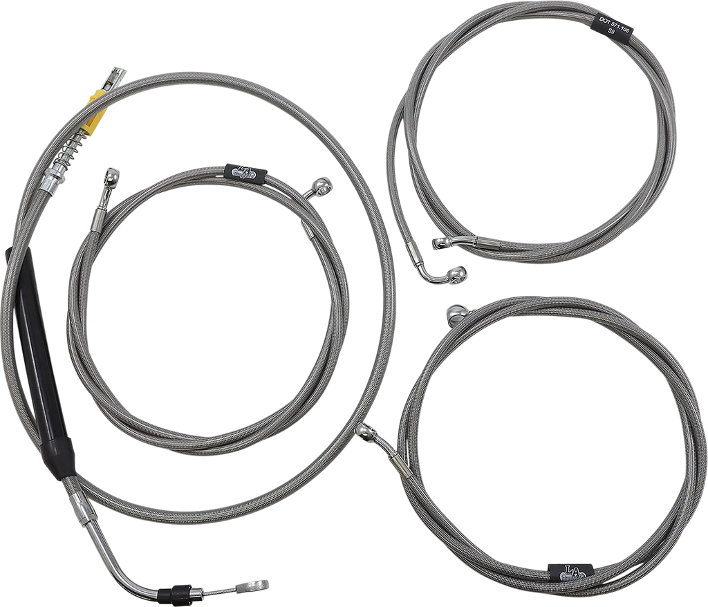 Handlebar Cable/Brake Line Kit for LA Choppers Ape Hanger (15"-17")