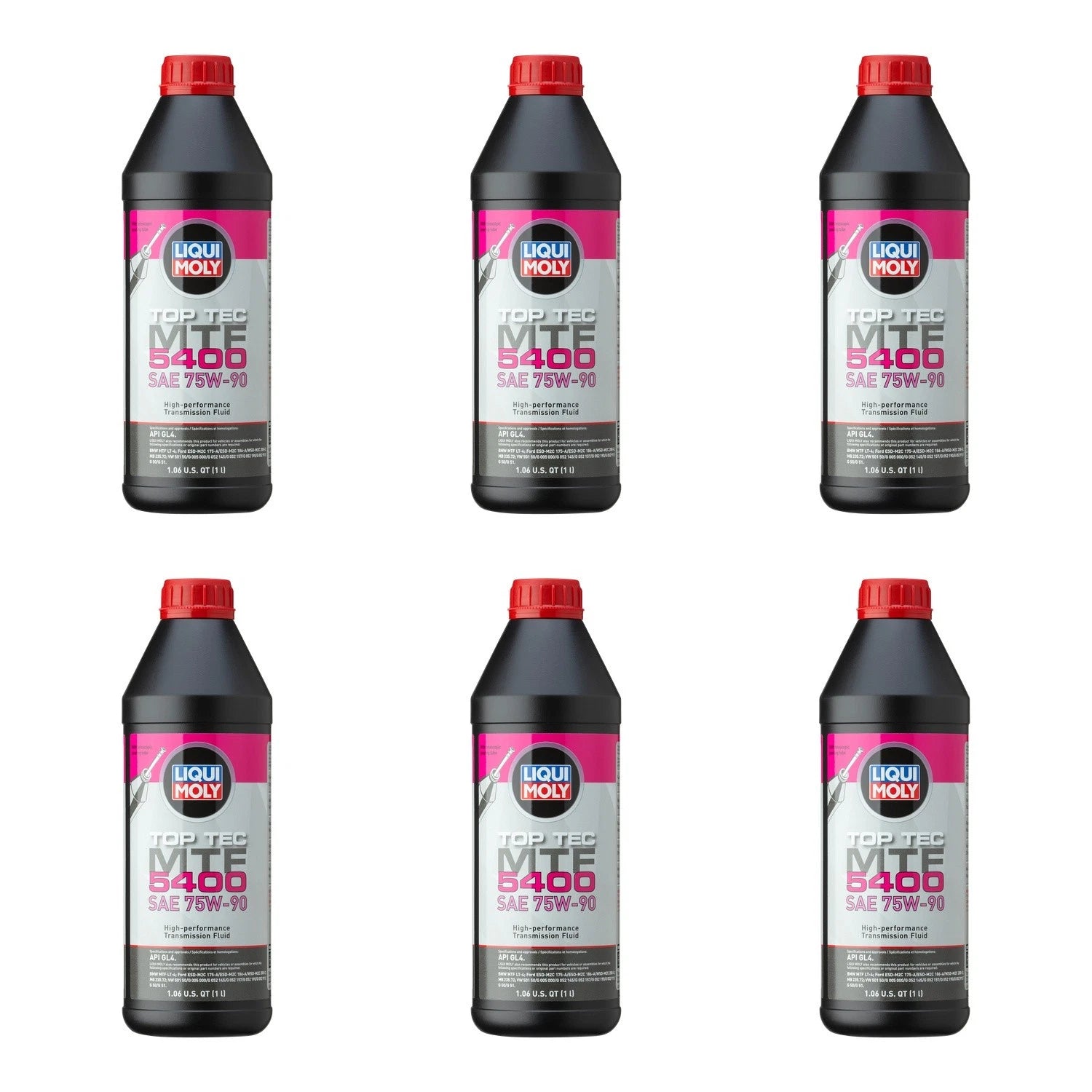 Set of 6 Liqui Moly Top Tec MTF 5400 75W-90 Gear Oil (1L each)