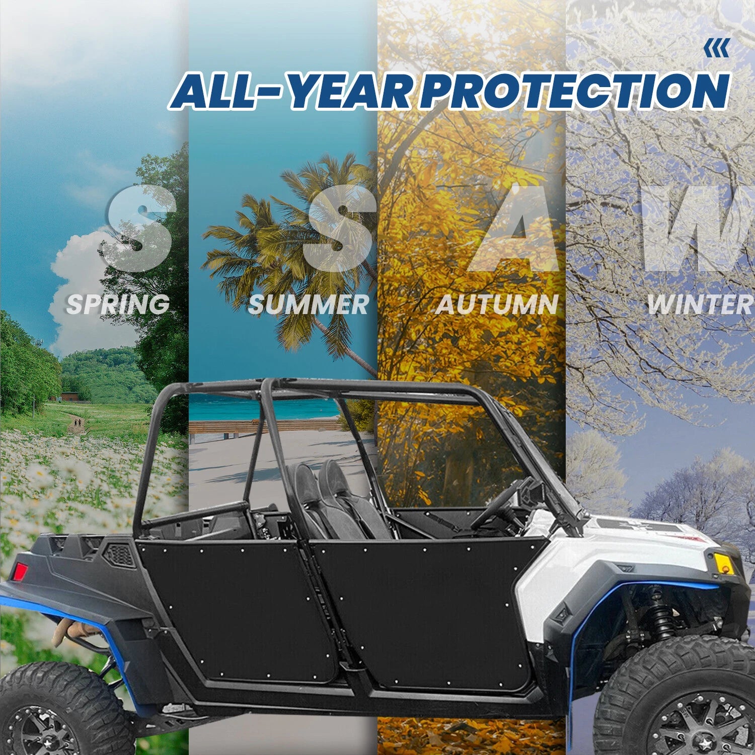 Aluminum Doors Black for Polaris RZR-4 800 (2010–2014), RZR XP4 900 (2012–2014)
