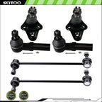 Set of 6 Front Outer Tie Rod End Link Ball Joints for Toyota Matrix (2009–2013)