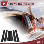 6 Pcs Car Door Pillar Window Trim for Mitsubishi Xpander (2017–2023) Black