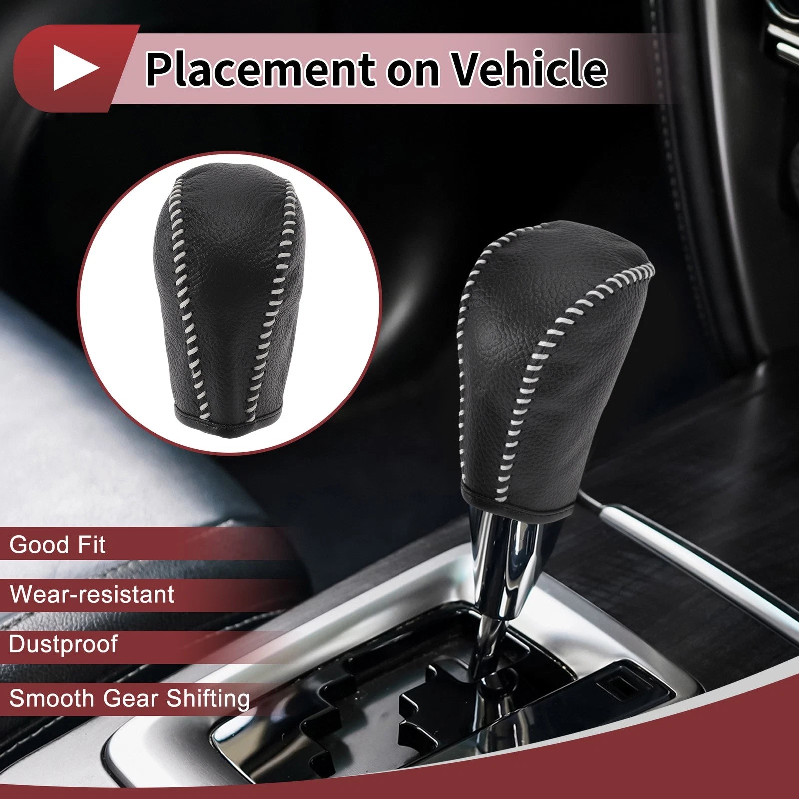1 Pc Gear Shift Knob Cover for Subaru Forester (2006–2012) Faux Leather