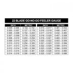 22 Blade Go-No-Go Feeler Gauge for Universal Applications