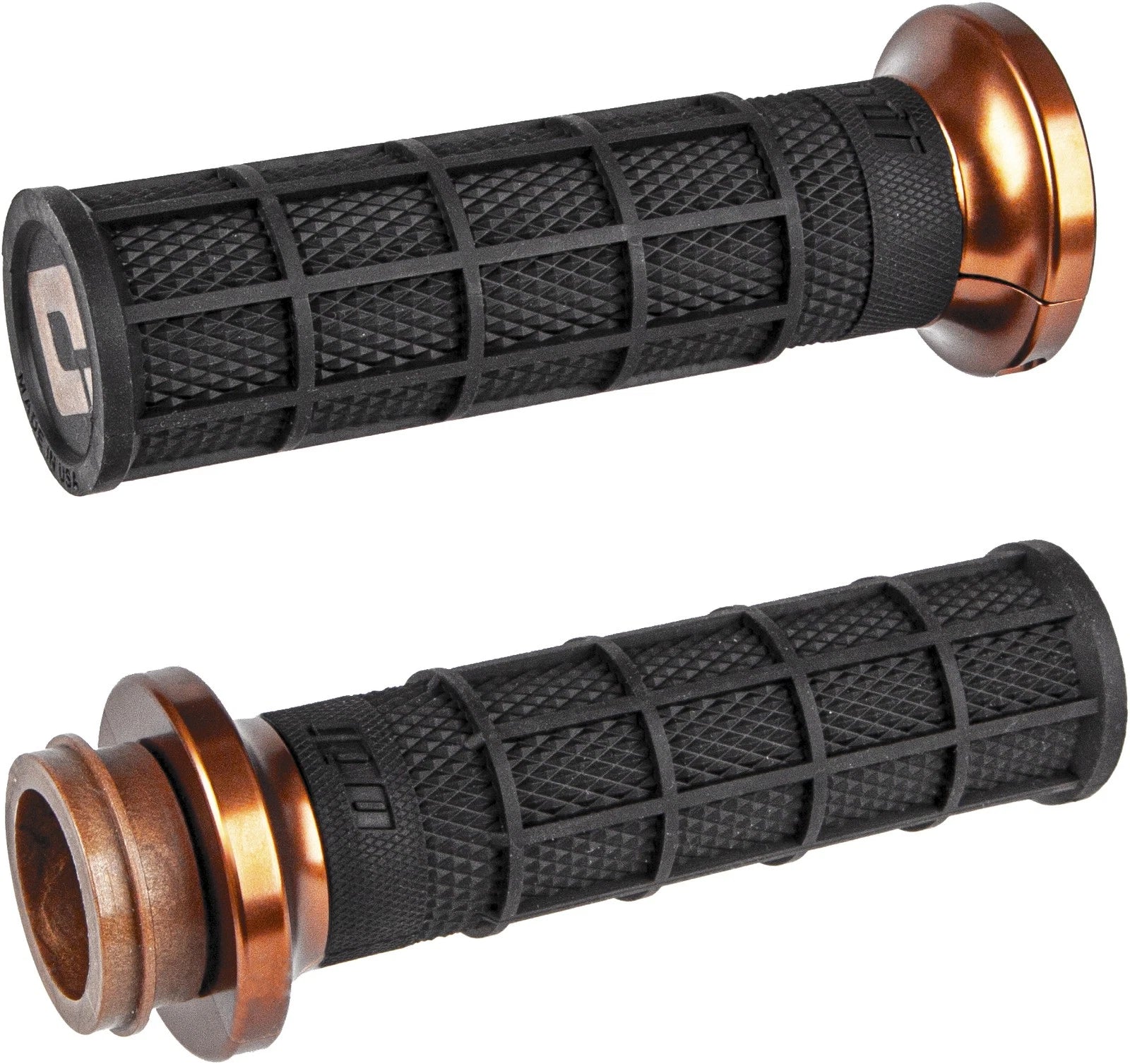 ODI Lock On Hart Luck Full Waffle Grips Black/Bronze for Harley (2000–2024)