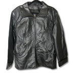 Genuine Leather Jacket for Women - Large Black Zip Up