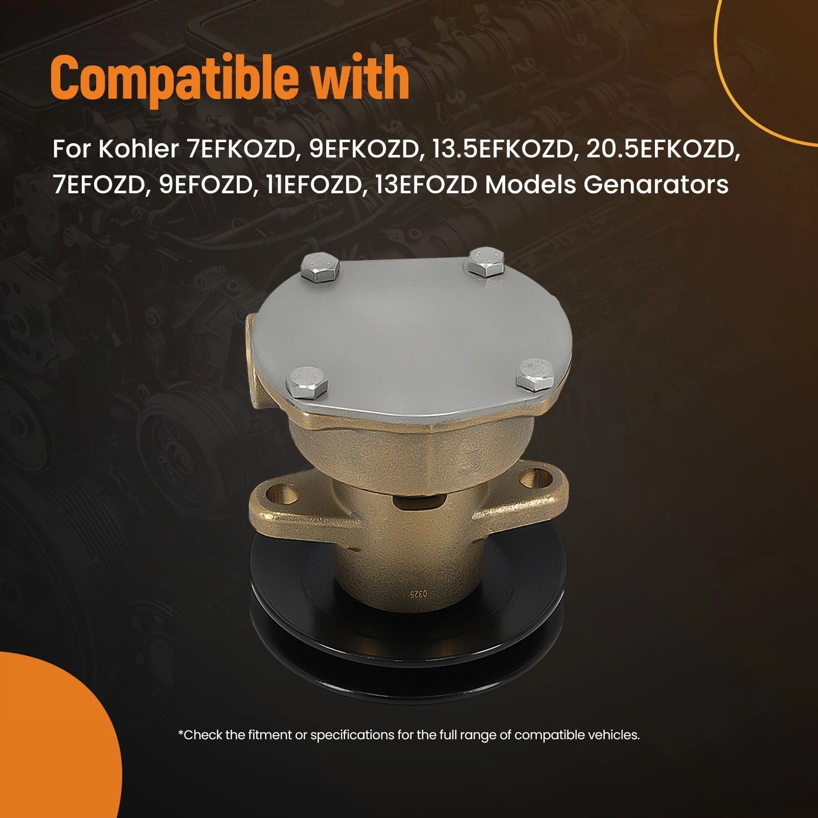 Water Pump for Kohler 9EFOZD (GM104855, GM46936) Brass Construction