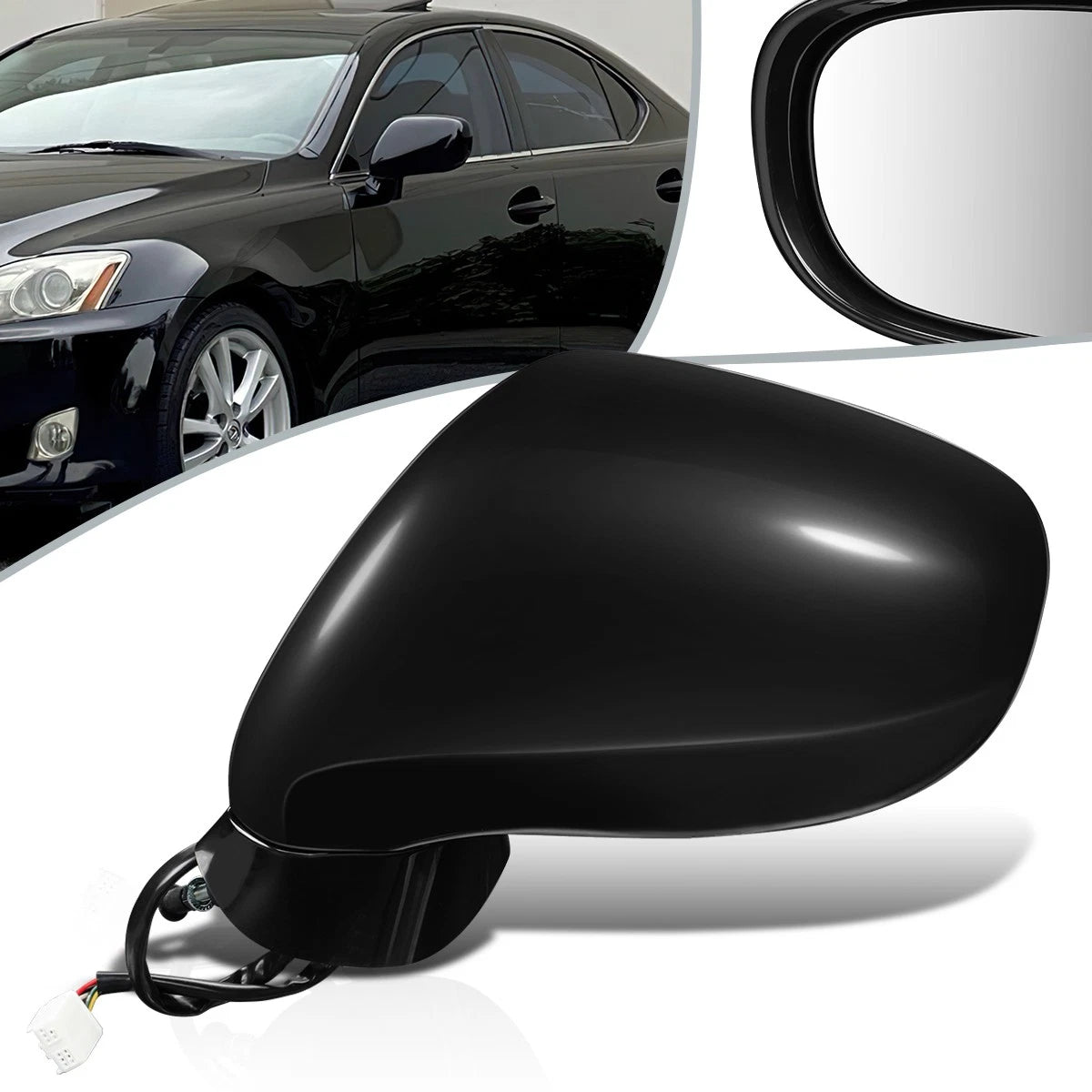 Power Heat Puddle Light Driver Side Mirror for Lexus IS250 IS350 (2006–2008)