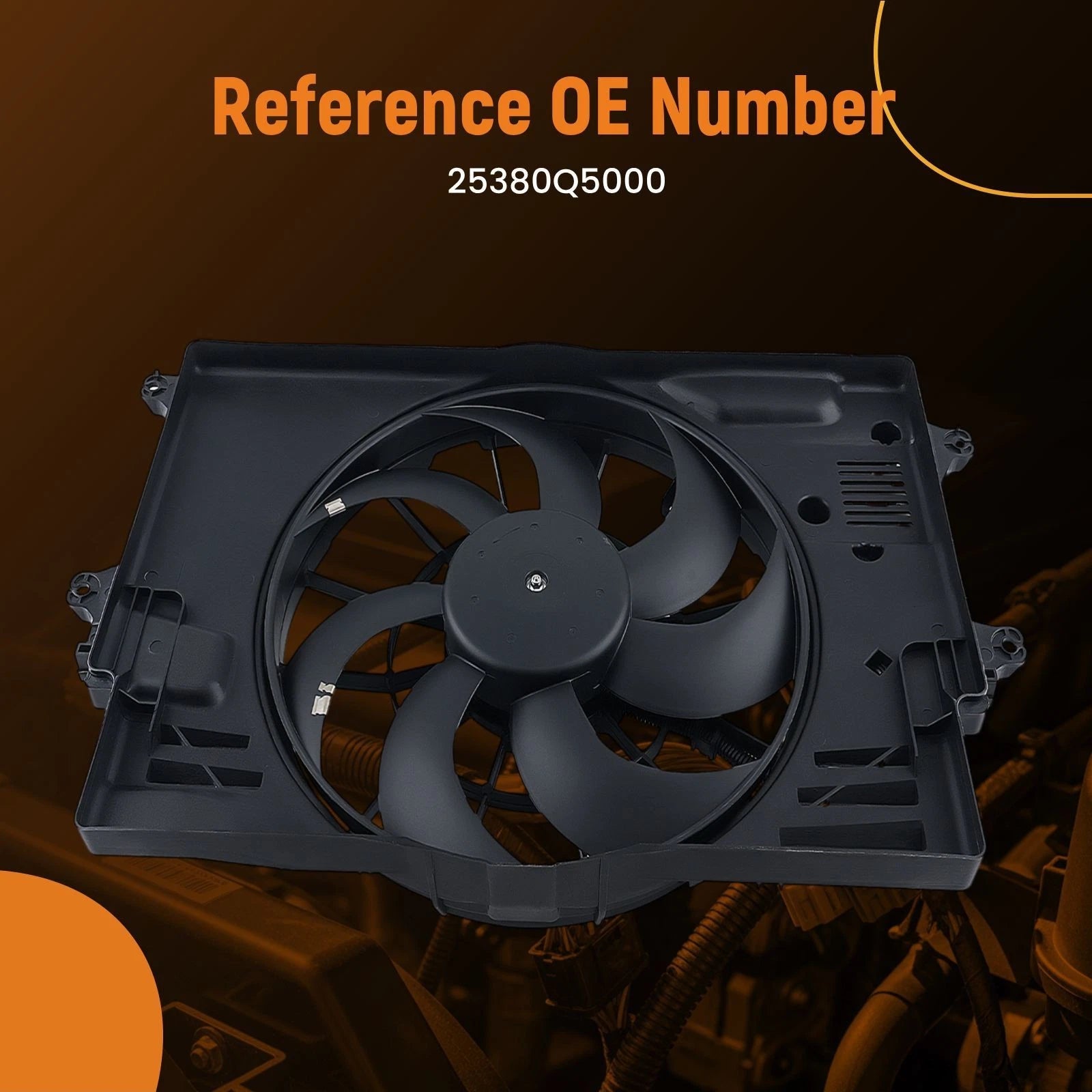 Cooling Fan Assembly for Kia Seltos 1.6L (2021–2022) 25380Q5000 7 Blades