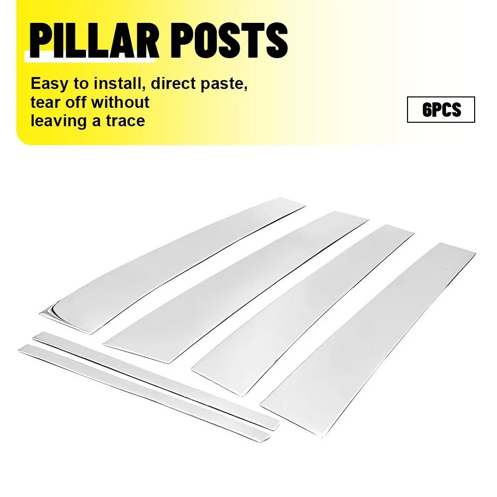 6X Window Door Trims Pillar Post Chrome for Cadillac Deville/DTS (2000–2011)