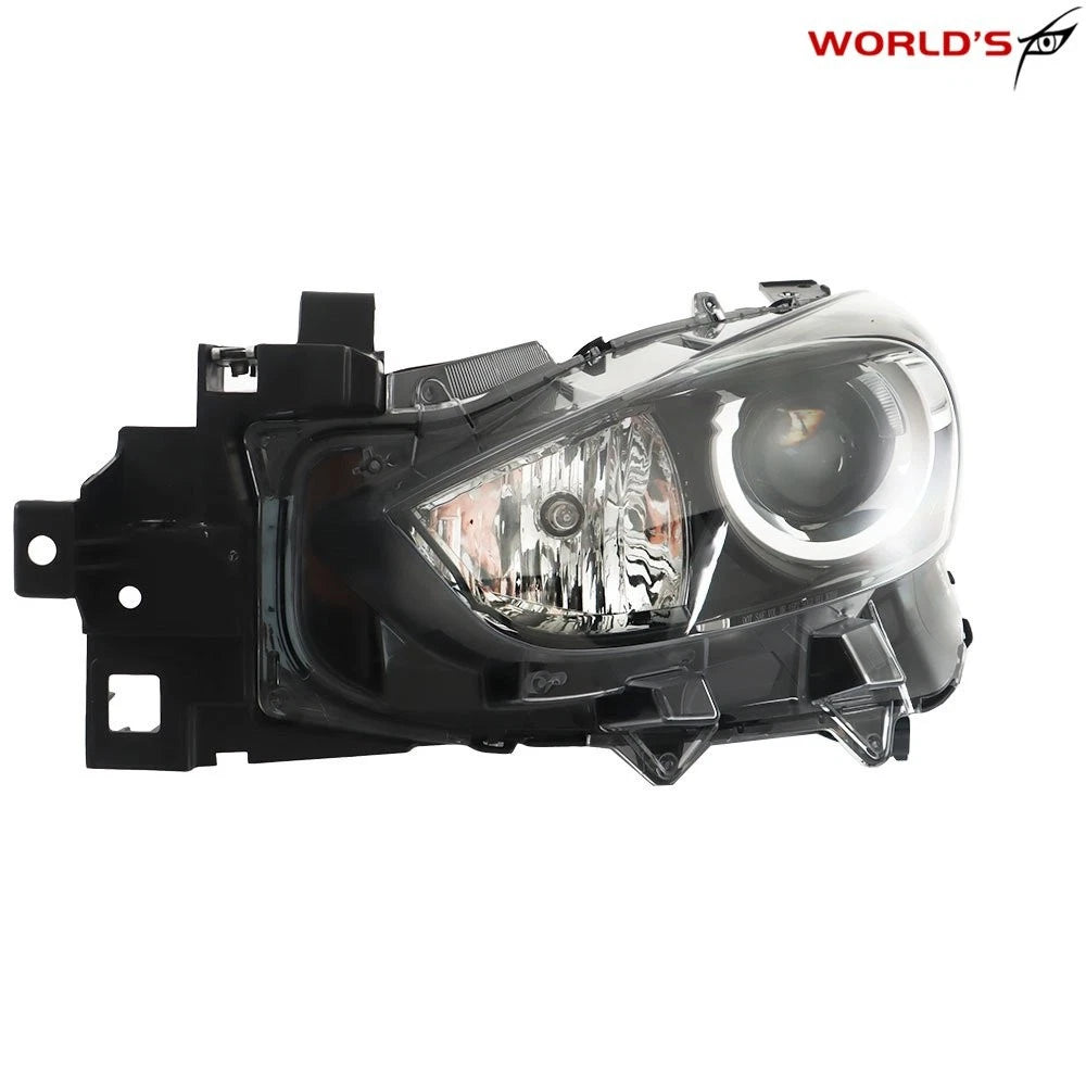 Left Side Headlight for Mazda 3 (2017–2018) Halogen Clear Lens Black Housing