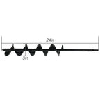 3" Auger Drill Bit for Garden Planting