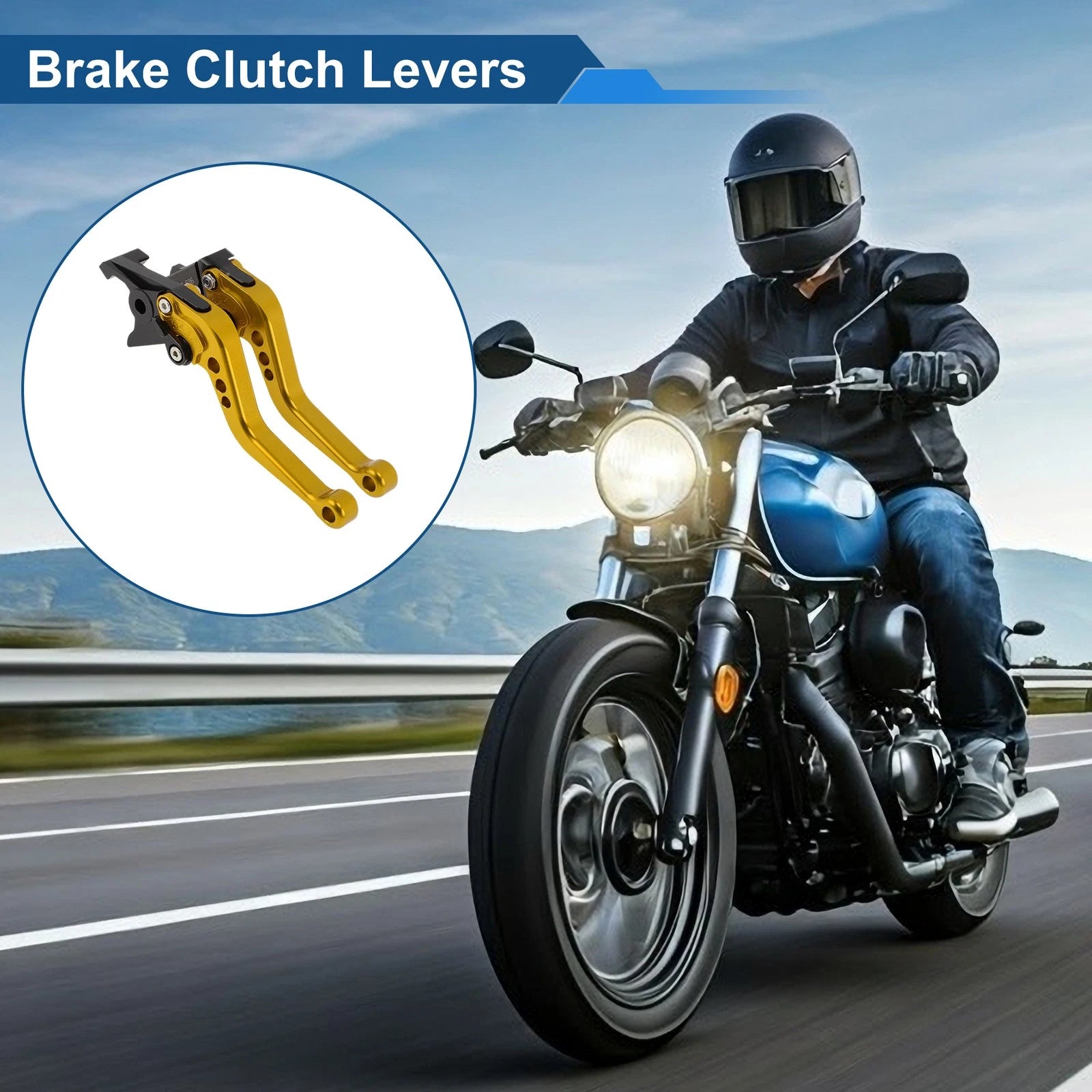 Adjustable Short Brake Clutch Lever for Honda CB599/CB600 Hornet (1998–2006) Gold Tone