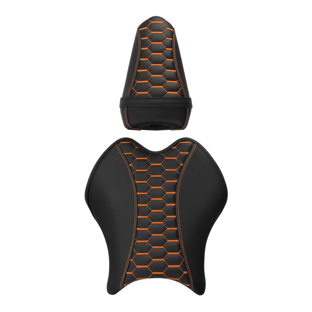 Black Orange Driver & Passenger Seats for Yamaha YZF R6 (2017-2022)