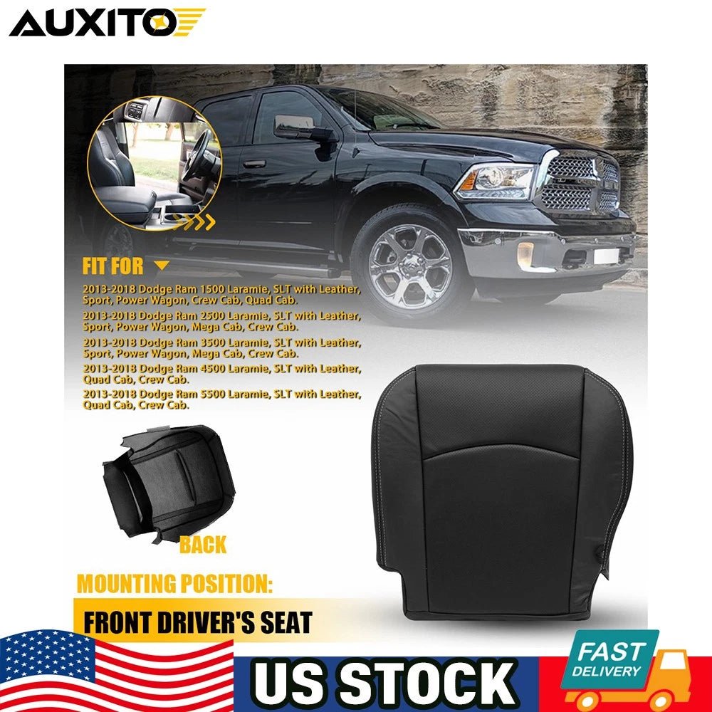 Driver Side Bottom Leather Seat Cover for Dodge Ram Laramie 2500 (2013–2018)