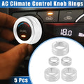 Set of 5 AC Climate Control Knob Rings for Toyota 4Runner (2010–2022) Silver Tone