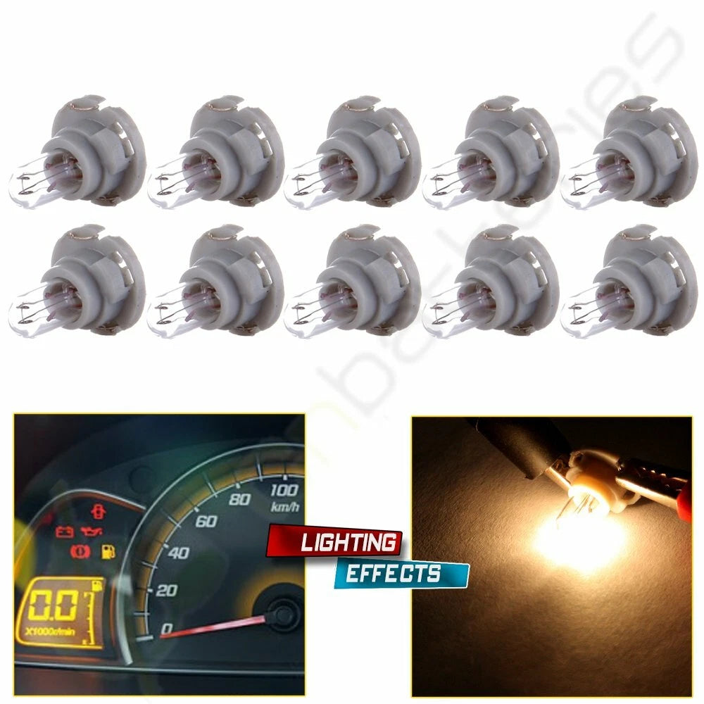 10X T5 Neo Wedge Bulbs for Car A/C Climate Control Dash Lights (Universal)