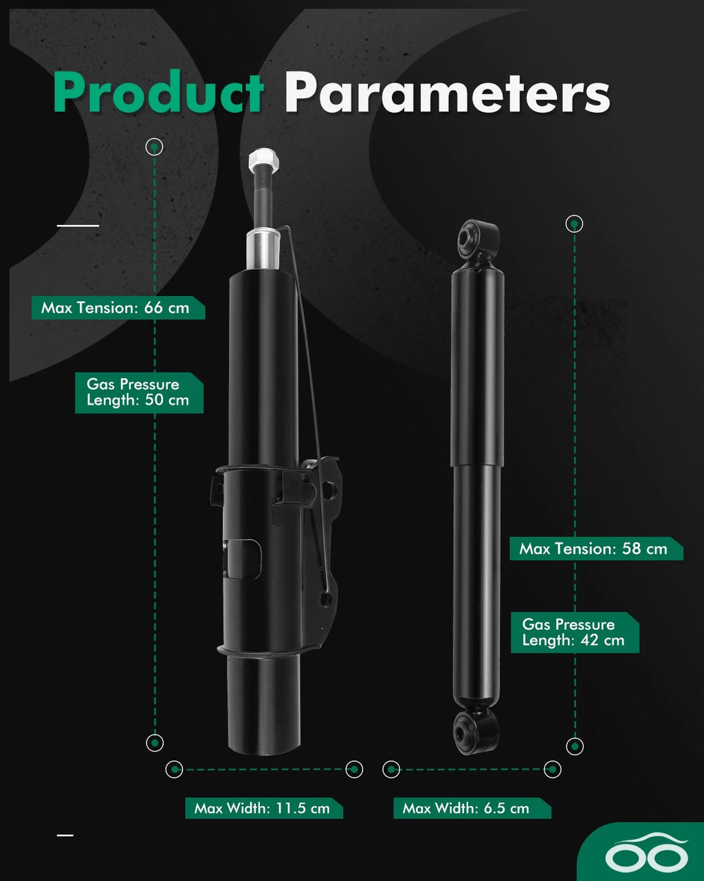 Set of 4 Shocks Struts for Dodge Mercedes-Benz Freightliner Sprinter 2500