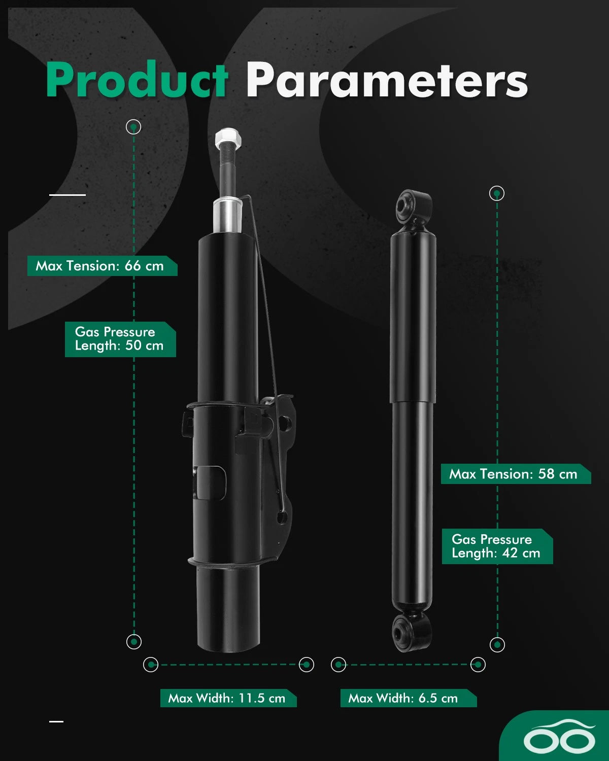 Set of 4 Shocks Struts for Dodge Mercedes-Benz Freightliner Sprinter 2500