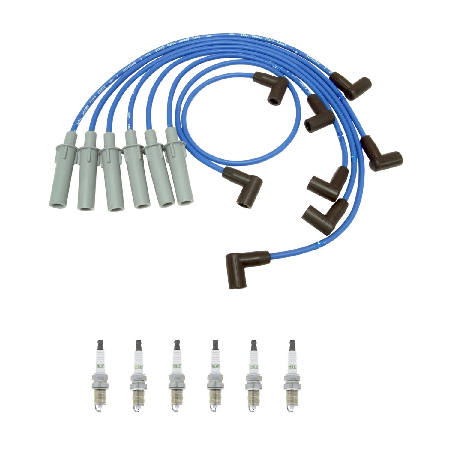 NGK Wire Set & 6 G-Power Platinum Spark Plugs for Dodge Ram 1500 Van (1994–2001)