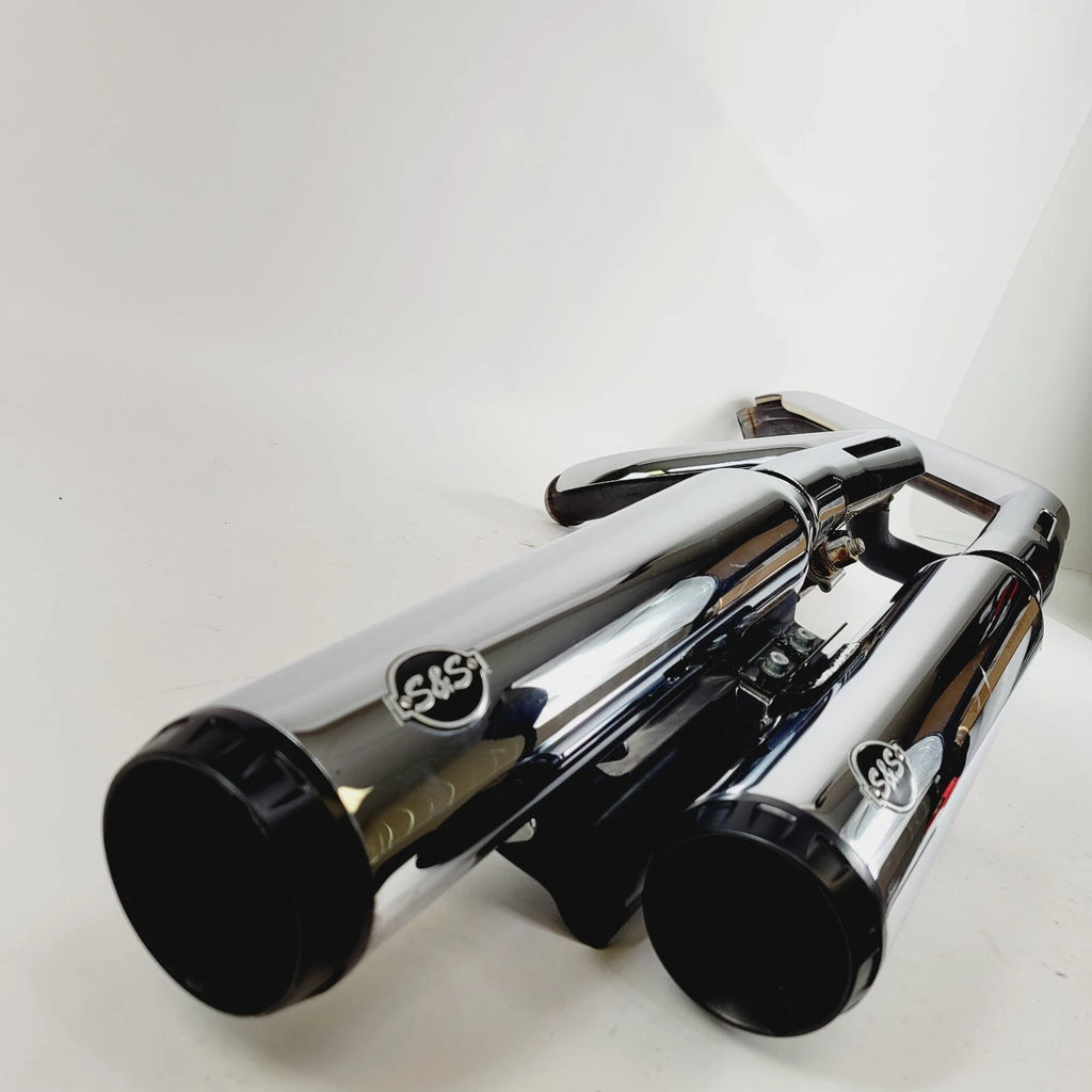 S & S Cycle Chrome Slip-On Mufflers for Harley Breakout Fatboy (2018–2024)