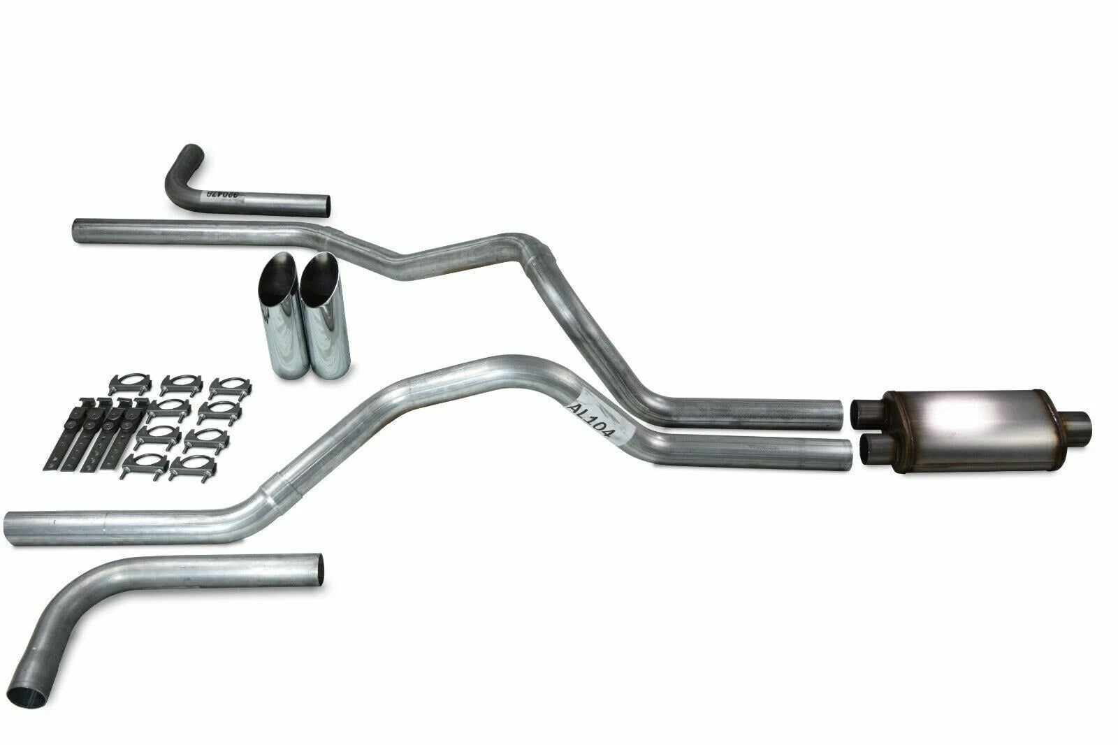 2.5" Dual Exhaust Kit for Ford F150 (2021–2025) Stainless Muffler Slash Tips