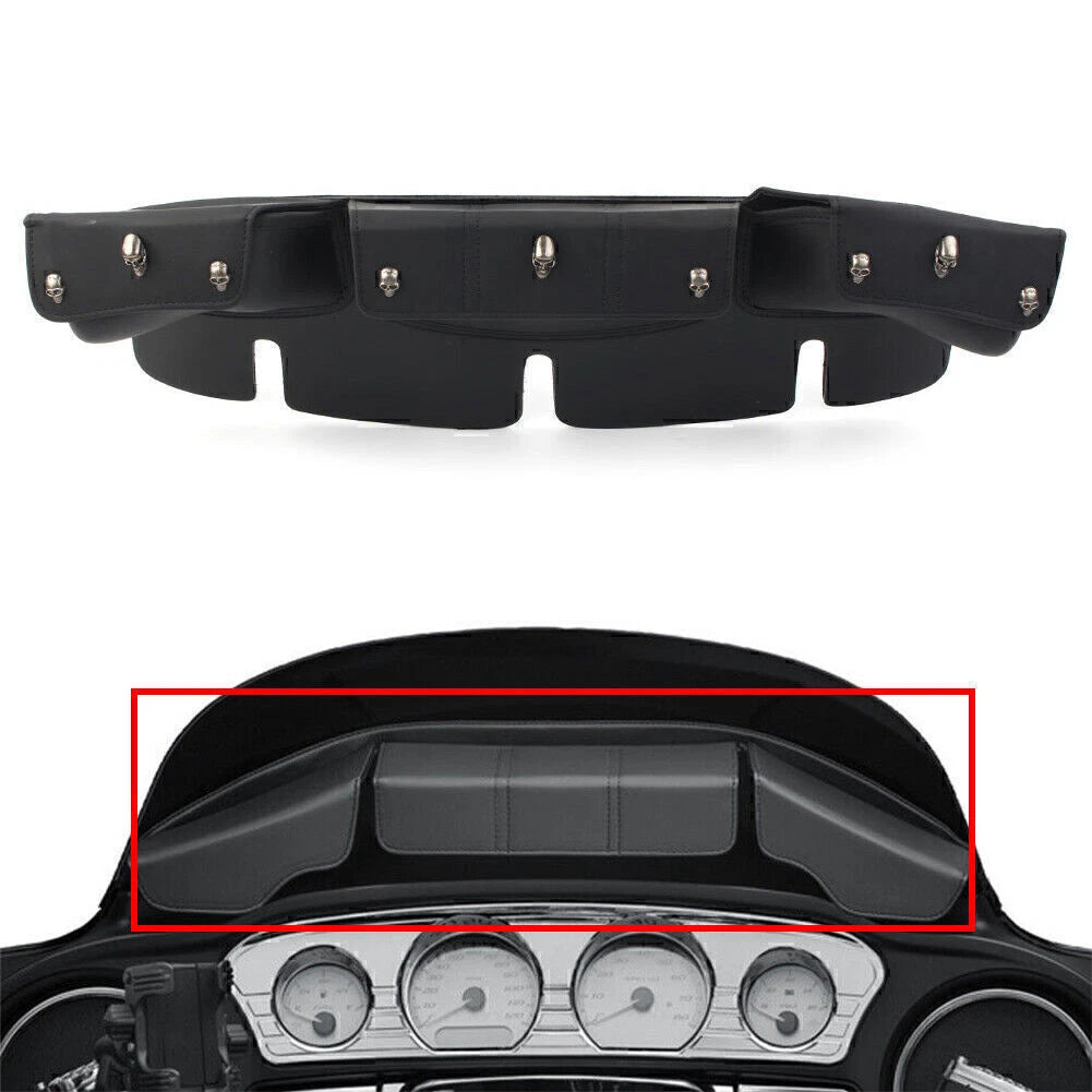 Fairing Pouch Windshield Bag 3 Pocket for Harley Touring Street Glide (2014–2023)