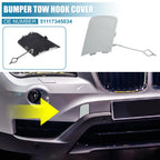 Front Bumper Tow Hook Cover for BMW X1 E84 (2012–2015) 51117345034 Silver Tone