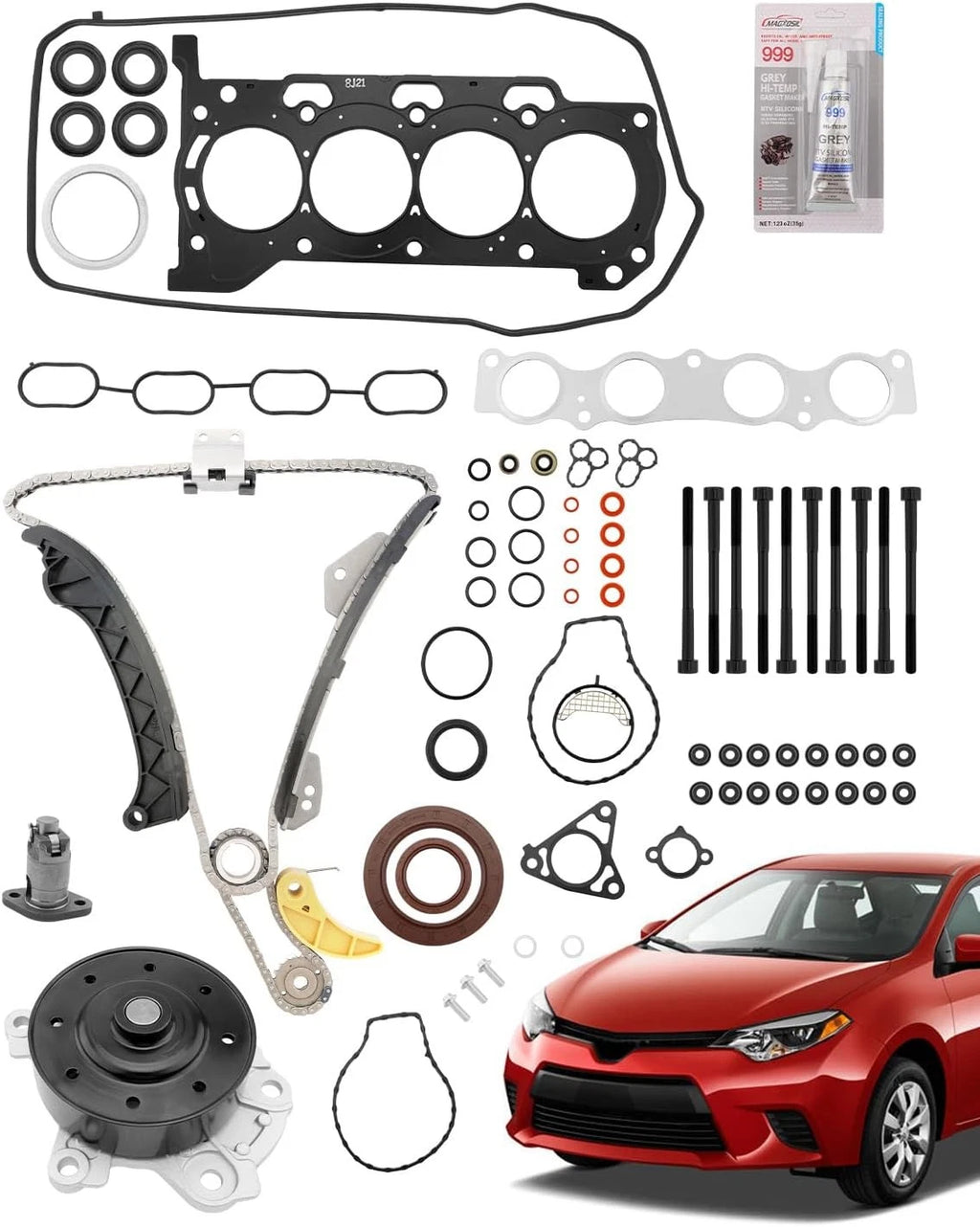 1.8L Engine Timing Chain Head Gasket Set for Toyota Scion Corolla (2008–2016)