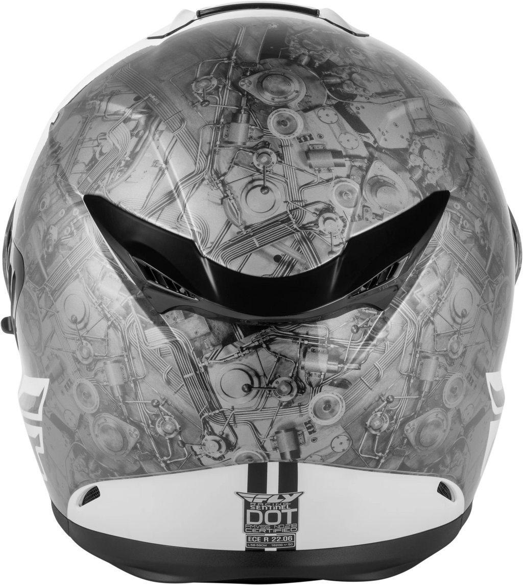 Fly Racing Sentinel Mech Helmet Large for Street Riding (Black/White/Grey)